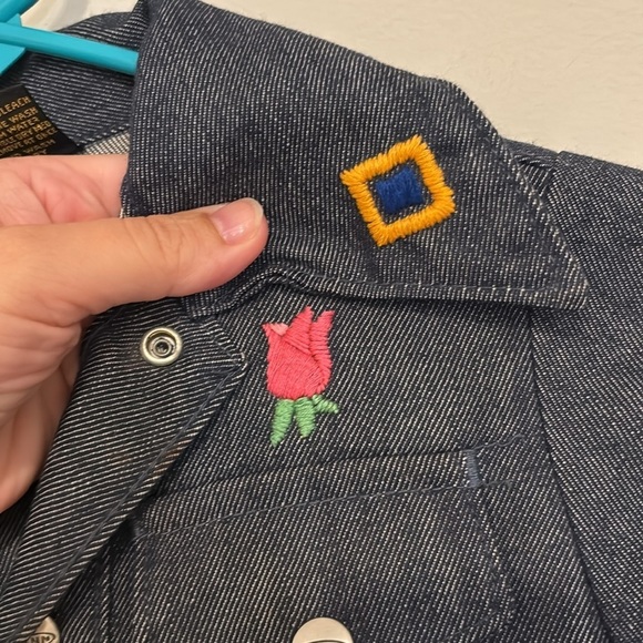 Vintage Mann embroidered denim jacket size 6 - Picture 3 of 6